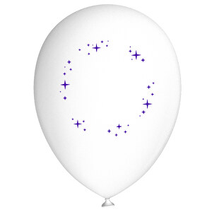 Standardluftballon In Kleinstmengen , weiss / violet, Naturkautschuk, 