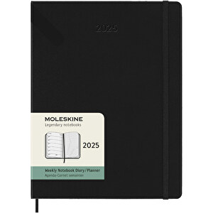 Moleskine Hardcover 12 Monate Wochenkalender XL , schwarz, FSC certified paper, 25,00cm x 19,00cm (Länge x Breite)