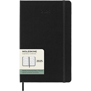 Moleskine Hardcover 12 Monate Wochenkalender L Horizontal , schwarz, PP Kunststoff, FSC certified paper, 13,00cm x 21,00cm x 1,40cm (Länge x Höhe x Breite)