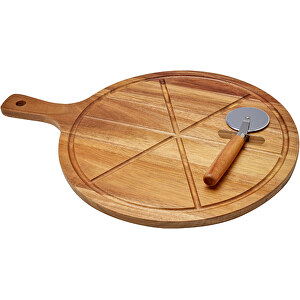 Timberito Pizza Set , holz, FSC certified acacia wood, 47,20cm x 1,50cm x 35,20cm (Länge x Höhe x Breite)