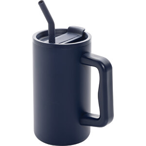 Cube Becher Aus RCS Recyceltem Stahl 800ml, Navy Blau , navy blau, Rostfreier Stahl - recycelt,Polypropylen - recycelt, 18,00cm (Höhe)