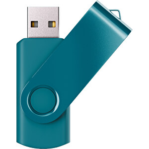 USB-Stick SWING Color 2.0 128 GB , Promo Effects MB , dunkeltürkis MB , 131 GB , Kunststoff/ Aluminium MB , 5,70cm x 1,00cm x 1,90cm (Länge x Höhe x Breite)