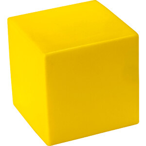 Würfel , gelb, Material: Polyurethanschaum, 5,00cm x 5,00cm x 5,00cm (Länge x Höhe x Breite)