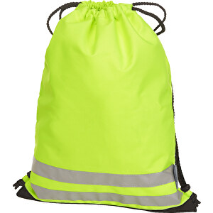 Zugbeutel REFLEX , Halfar, neon gelb, Polyester 900d, 43,00cm x 33,00cm (Höhe x Breite)