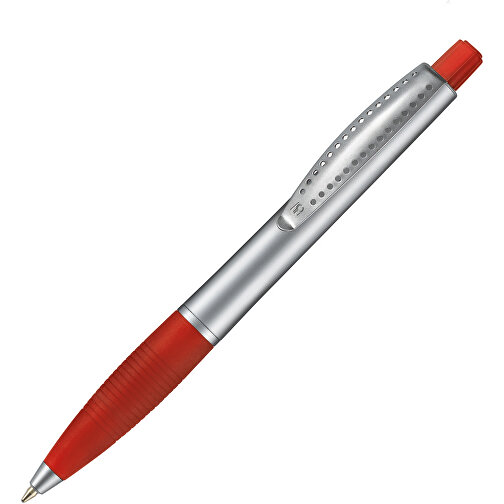 Kugelschreiber CLUB SILVER , Ritter-Pen, feuerrot-frost/silber, ABS-Kunststoff, 14,20cm (Länge), Bild 2