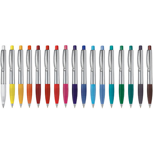 Kugelschreiber CLUB SILVER , Ritter-Pen, feuerrot-frost/silber, ABS-Kunststoff, 14,20cm (Länge), Bild 4