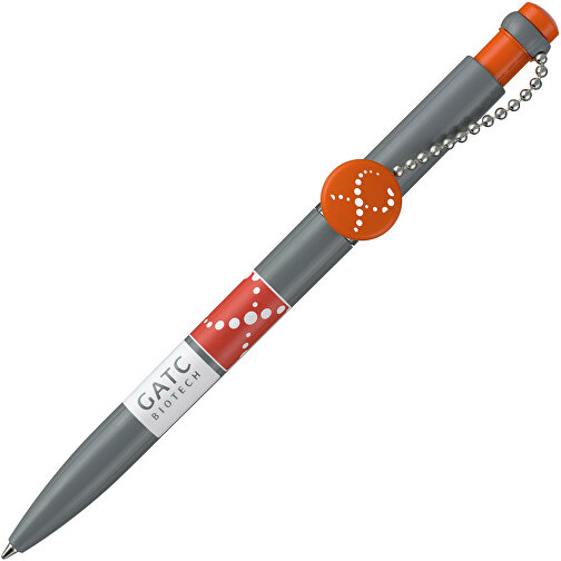 Kugelschreiber PIN PEN , Ritter-Pen, steingrau, ABS-Kunststoff, 14,50cm (Länge), Bild 2