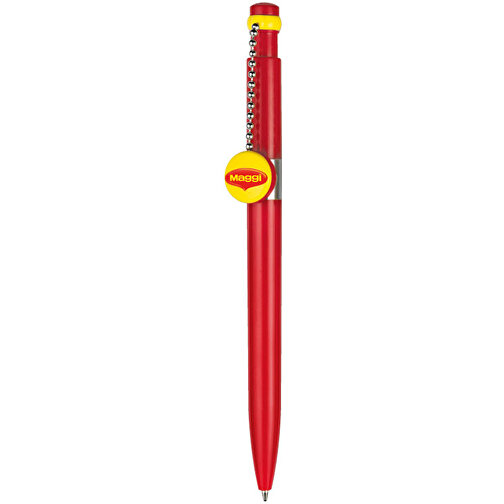 Kugelschreiber PIN PEN , Ritter-Pen, signalrot, ABS-Kunststoff, 14,50cm (Länge), Bild 1