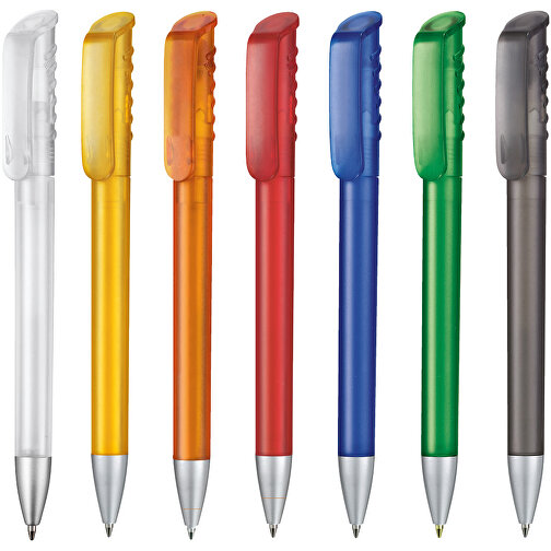 Kugelschreiber TOP SPIN FROZEN , Ritter-Pen, weiss-frozen, ABS-Kunststoff, 14,10cm (Länge), Bild 4