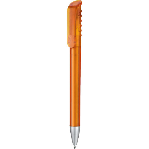 Kugelschreiber TOP SPIN FROZEN , Ritter-Pen, orange-frozen, ABS-Kunststoff, 14,10cm (Länge), Bild 1