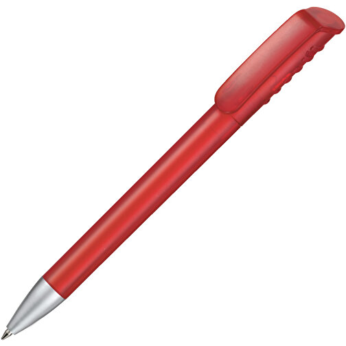 Kugelschreiber TOP SPIN FROZEN , Ritter-Pen, rot-frozen, ABS-Kunststoff, 14,10cm (Länge), Bild 2