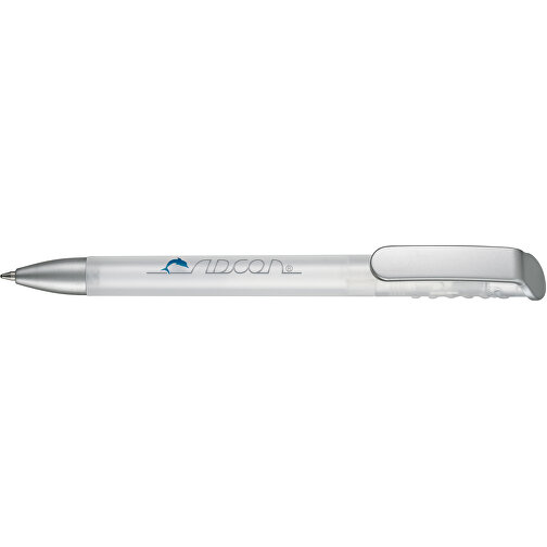Kugelschreiber Top Spin Frozen SI , Ritter-Pen, weiss-frozen/silber, ABS-Kunststoff, 14,10cm (Länge), Bild 3