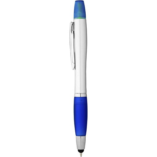 Bolígrafo-puntero y subrayador de color plata con grip de color 'Nash', Imagen 1