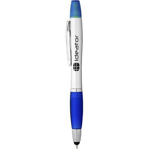 Bolígrafo-puntero y subrayador de color plata con grip de color 'Nash', Imagen 4