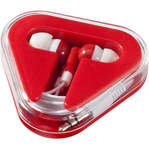 Rebel Ohrhörer , rot / weiß, ABS Kunststoff, 6,00cm x 1,70cm x 6,50cm (Länge x Höhe x Breite), Bild 1