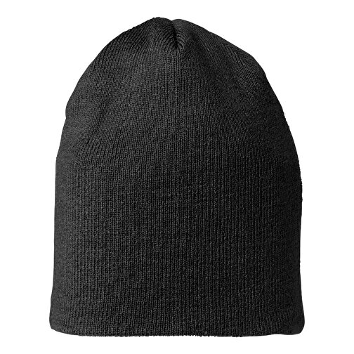 Level Mütze , schwarz, 1x1 Rib Strick 100% Acryl, 26,00cm x 19,00cm (Höhe x Breite), Bild 4