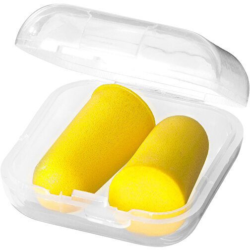 Serenity Ohrstöpsel Mit Etui , gelb, PU Kunststoffschaum, PP Kunststoff, 3,50cm x 1,50cm x 3,50cm (Länge x Höhe x Breite), Bild 1