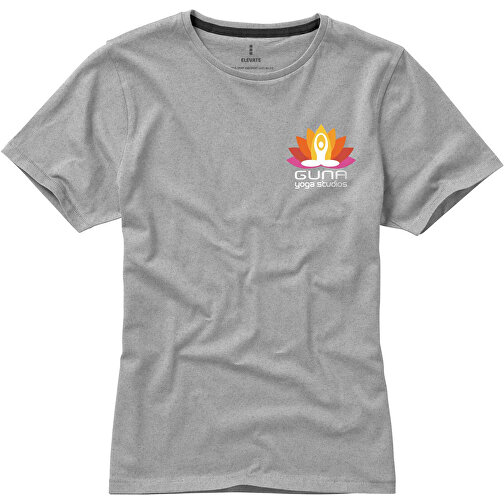 Nanaimo – T-Shirt Für Damen , grau meliert, Single jersey Strick 90% Baumwolle, 10% Viskose, 160 g/m2, S, , Bild 2