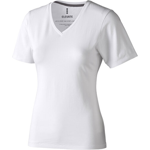 Kawartha T-Shirt Für Damen Mit V-Ausschnitt , Green Concept, weiss, Single jersey Strick 95% GOTS zertifizierte Bio Baumwolle, 5% Elastan, 200 g/m2, XS, , Bild 1