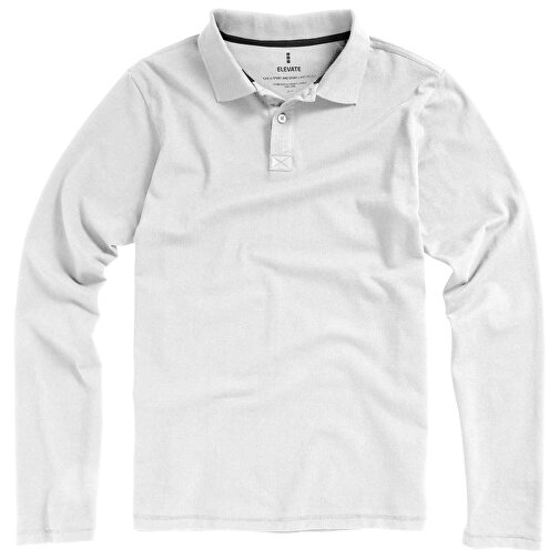 Oakville Langarm Poloshirt Für Herren , weiß, Piqué Strick 100% BCI Baumwolle, 200 g/m2, S, , Bild 12