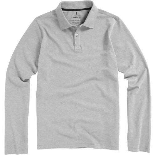 Oakville Langarm Poloshirt Für Herren , grau meliert, Piqué Strick 90% Baumwolle, 10% Viskose, 200 g/m2, S, , Bild 6