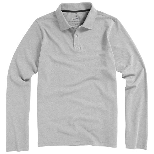 Oakville Langarm Poloshirt Für Herren , grau meliert, Piqué Strick 90% Baumwolle, 10% Viskose, 200 g/m2, XL, , Bild 11