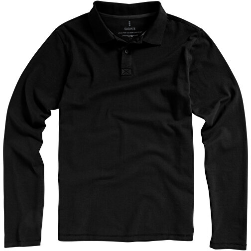 Oakville Langarm Poloshirt Für Herren , schwarz, Piqué Strick 100% BCI Baumwolle, 200 g/m2, XS, , Bild 9