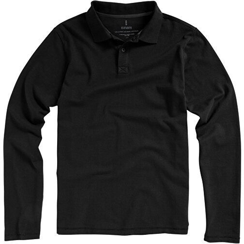 Oakville Langarm Poloshirt Für Herren , schwarz, Piqué Strick 100% BCI Baumwolle, 200 g/m2, S, , Bild 6