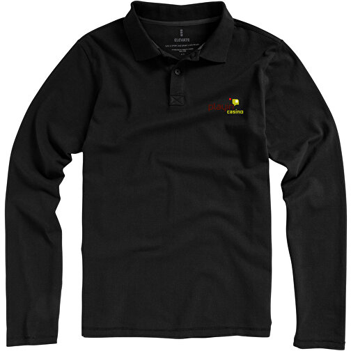 Oakville Langarm Poloshirt Für Herren , schwarz, Piqué Strick 100% BCI Baumwolle, 200 g/m2, XXXL, , Bild 2
