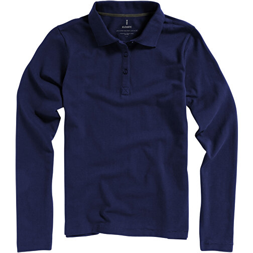 Oakville Langarm Poloshirt Für Damen , navy, Piqué Strick 100% BCI Baumwolle, 200 g/m2, XXL, , Bild 5