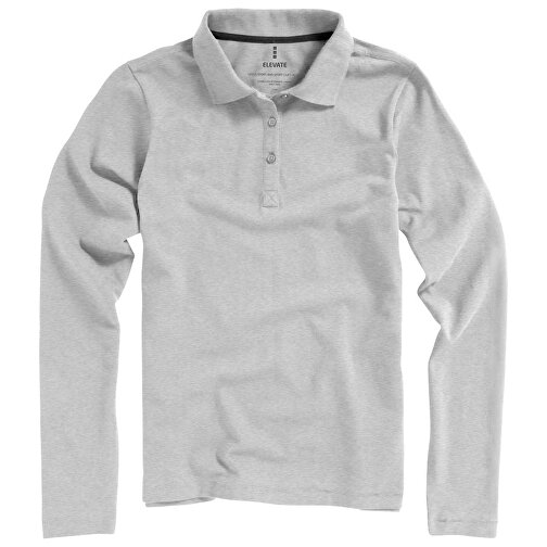Oakville Langarm Poloshirt Für Damen , grau meliert, Piqué Strick 90% Baumwolle, 10% Viskose, 200 g/m2, M, , Bild 23