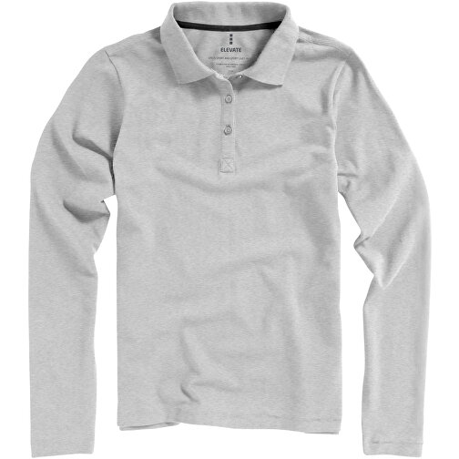 Oakville Langarm Poloshirt Für Damen , grau meliert, Piqué Strick 90% Baumwolle, 10% Viskose, 200 g/m2, L, , Bild 11