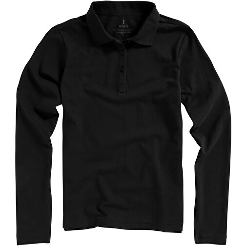 Oakville Langarm Poloshirt Für Damen , schwarz, Piqué Strick 100% BCI Baumwolle, 200 g/m2, XL, , Bild 16