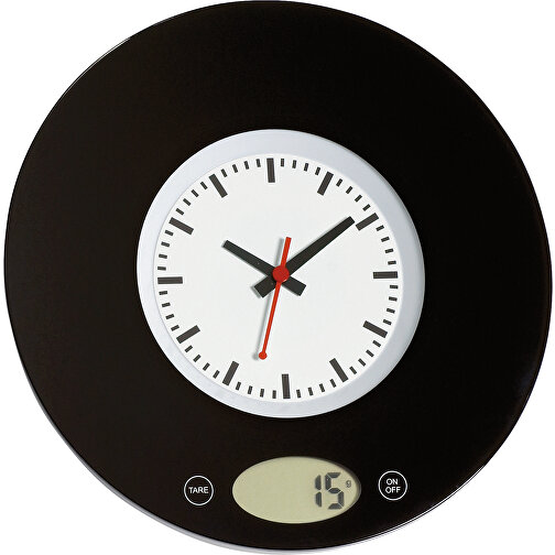 Küchenwaage TIME , schwarz, Kunststoff / Glas, 2,00cm (Höhe), Bild 1