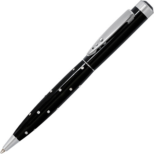Kugelschreiber MOSCOW , schwarz, silber, Messing, 20,50cm x 3,30cm x 8,30cm (Länge x Höhe x Breite), Bild 2