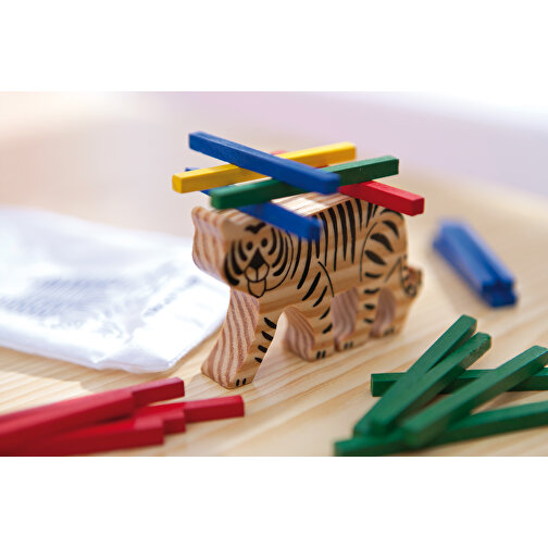 Geschicklichkeitsspiel TRICKY TIGER , beige, Holz / Baumwolle, 8,00cm x 1,60cm x 5,20cm (Länge x Höhe x Breite), Bild 3