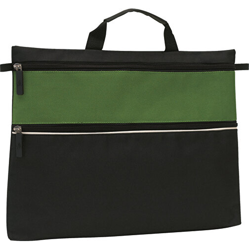 Dokumententasche FILE , grün, schwarz, 600D Polyester, 38,50cm x 3,00cm x 28,50cm (Länge x Höhe x Breite), Bild 1
