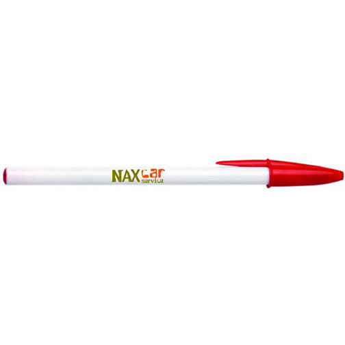 BIC® Style Kugelschreiber , BiC, weiß/rot, Kunststoff, 1,20cm x 14,90cm (Länge x Breite), Bild 3
