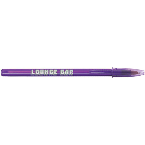 BIC® Style Clear Kugelschreiber , BiC, transparent lila, Kunststoff, 14,90cm x 1,20cm (Länge x Breite), Bild 3