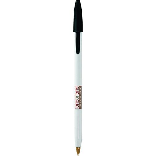 BIC® Style Kugelschreiber , BiC, weiß/schwarz, Kunststoff, 1,20cm x 14,90cm (Länge x Breite), Bild 1