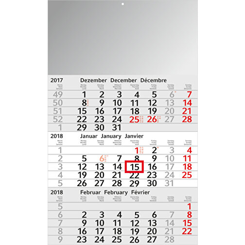 3-Monats-Kalender Budget 3 Bestseller, Rot , hellgrau, rot, Papier, 49,00cm x 30,00cm (Länge x Breite), Bild 2
