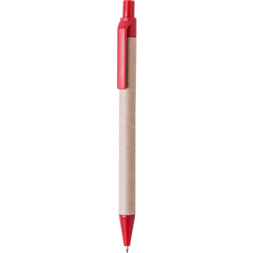 Kugelschreiber Tori , rot, Reclycling Pappe, 13,70cm (Breite), Bild 1