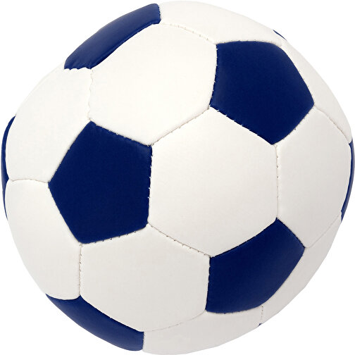 Soft-Fussball , weiss/blau, Material: Polyurethan, Füllung: Polyesterfasern, 8,00cm x 8,00cm x 8,00cm (Länge x Höhe x Breite), Bild 1