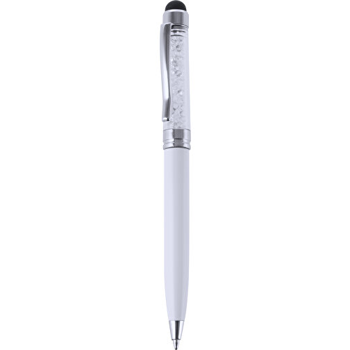 Kugelschreiber Pointer Globix , weiß, Metall, 12,80cm (Breite), Bild 1