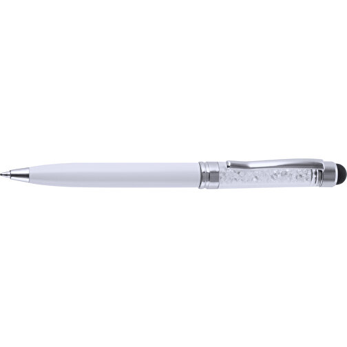 Kugelschreiber Pointer Globix , weiß, Metall, 12,80cm (Breite), Bild 3