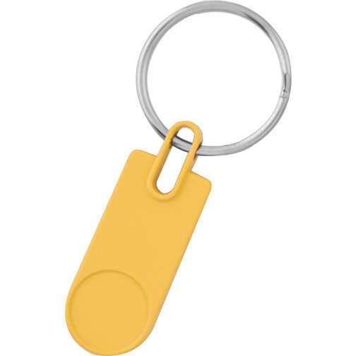 Schlüsselanhänger Harper , gelb, Metall, 2,00cm x 0,50cm x 5,50cm (Länge x Höhe x Breite), Bild 1
