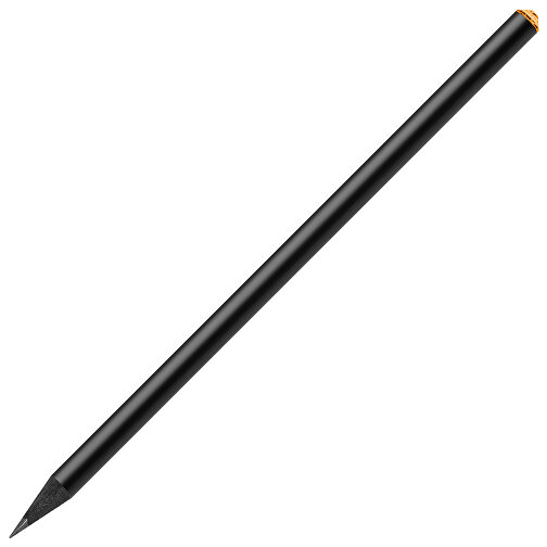 Schwarzer Bleistift Mit Original Preciosa®-Kristall , schwarz, Kristall orange, Holz, 17,70cm x 0,70cm x 0,70cm (Länge x Höhe x Breite), Bild 2