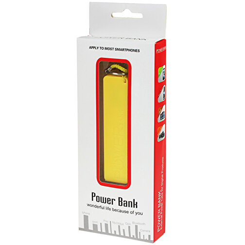 Power Bank Patsy , Promo Effects, gelb, Kunststoff (ABS), 9,60cm x 2,50cm x 2,50cm (Länge x Höhe x Breite), Bild 4