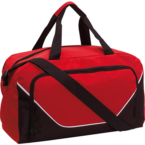 Sporttasche JORDAN , rot, schwarz, 600D Polyester, 48,00cm x 28,00cm x 22,00cm (Länge x Höhe x Breite), Bild 1