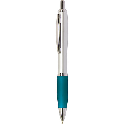 Kugelschreiber SWAY , petrol, silber, Kunststoff / Stahl, 14,00cm (Länge), Bild 1